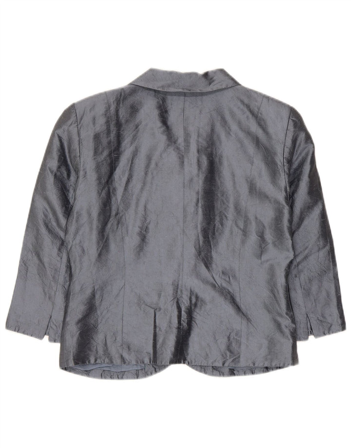 Giacca Blazer a 6 Bottoni Crop da Donna Blunauta IT 42 Seta Grigio Medio