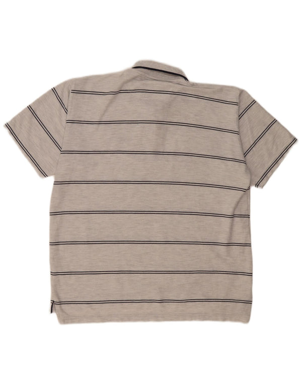 Polo Umbro da uomo XL in poliestere a righe grigie