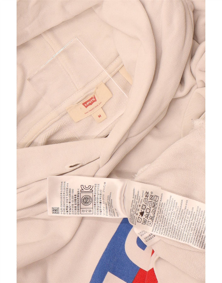 Maglione con cappuccio oversize grafico da donna Levi's UK 14 Cotone bianco medio
