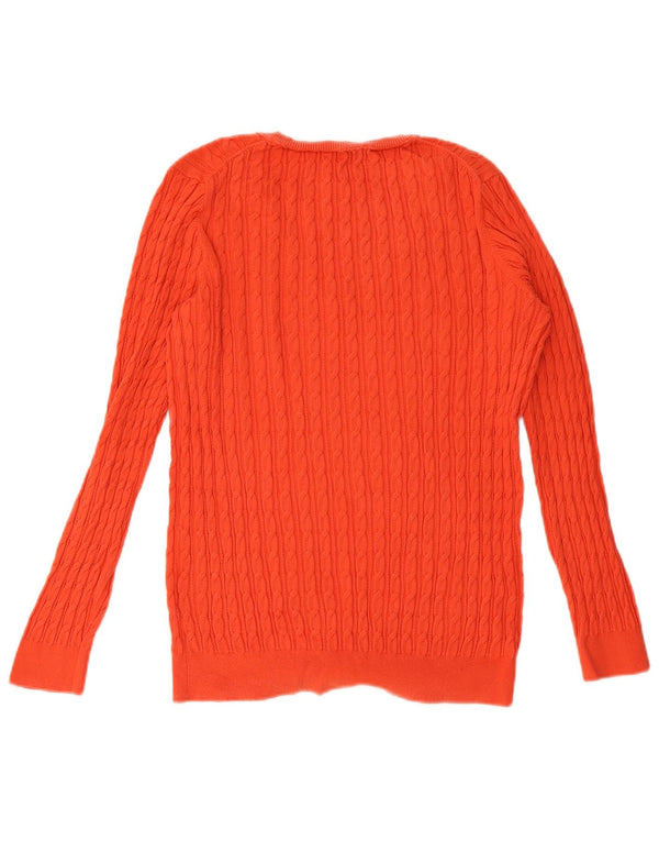 Maglione maglione con scollo a V da donna Tommy Hilfiger UK 16 Large Arancione