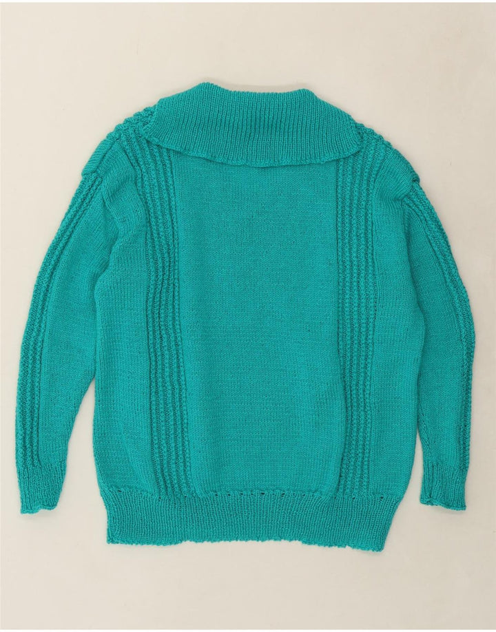 VINTAGE Womens V-Neck Jumper Sweater UK 16 Large Turquoise Wool Vintage Vintage and Second-Hand Vintage from Messina Hembry 