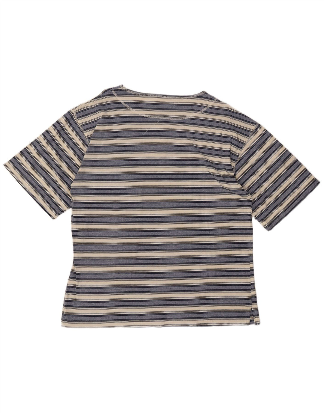 T-shirt da uomo VINTAGE Top XL in cotone a righe blu navy