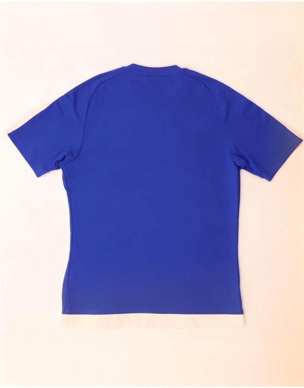 T-shirt Adidas Climalite da uomo Top in poliestere color block blu medio