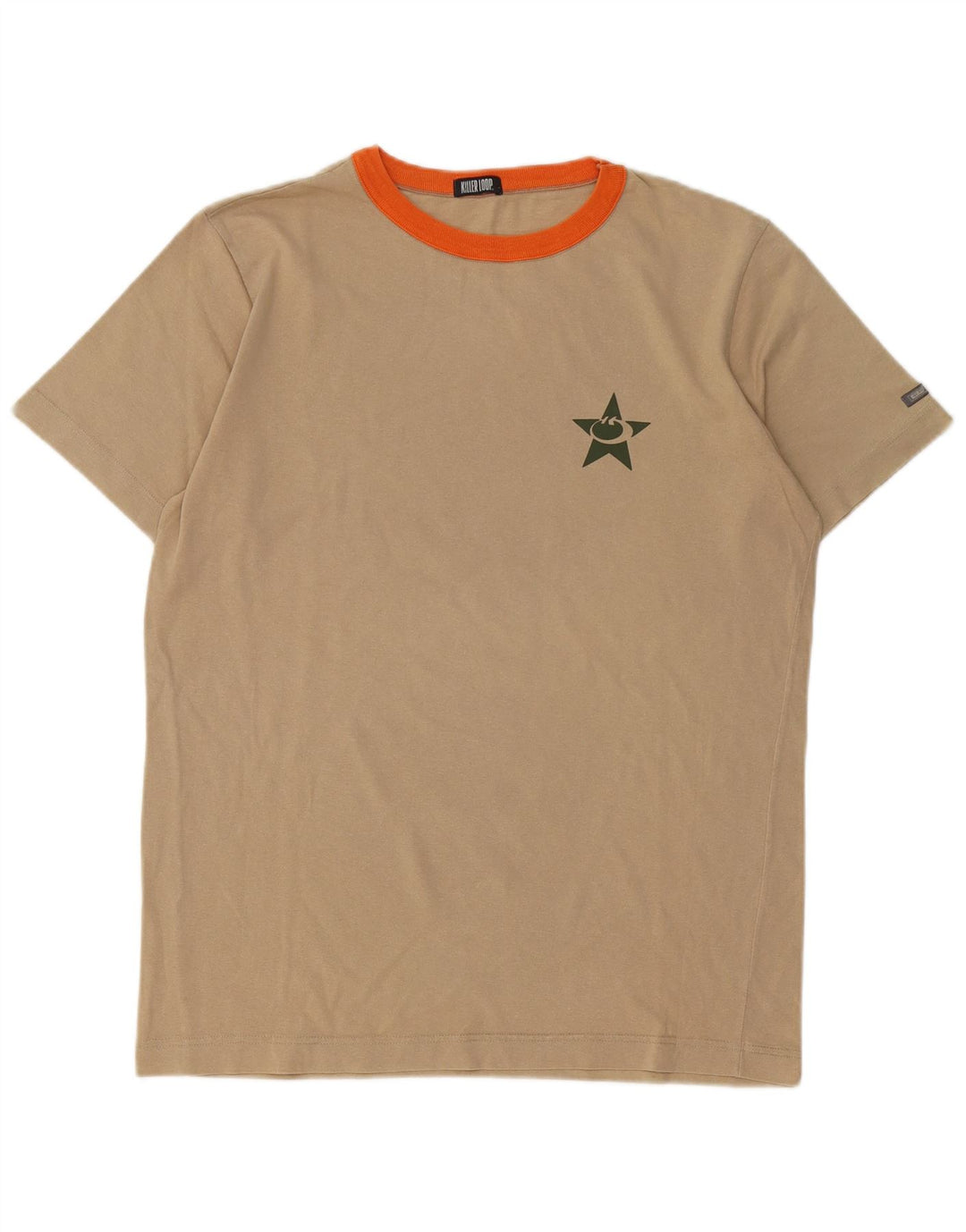 T-shirt grafica da uomo Killer Loop, taglia grande, in cotone beige