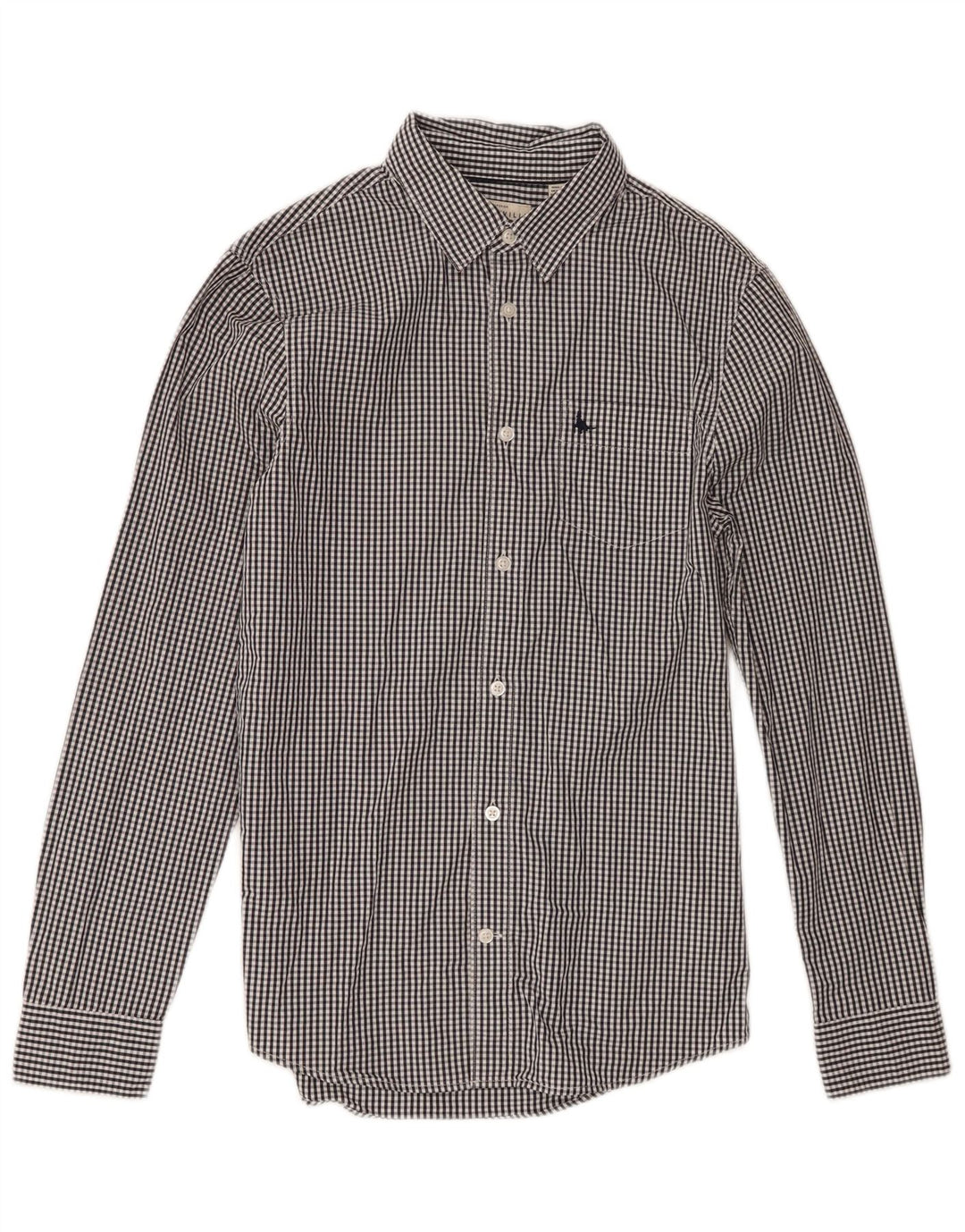 Camicia da uomo Classic Fit Jack Wills XS in cotone a quadretti nero