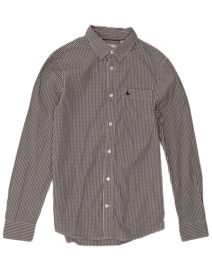 Camicia da uomo Classic Fit Jack Wills XS in cotone a quadretti nero