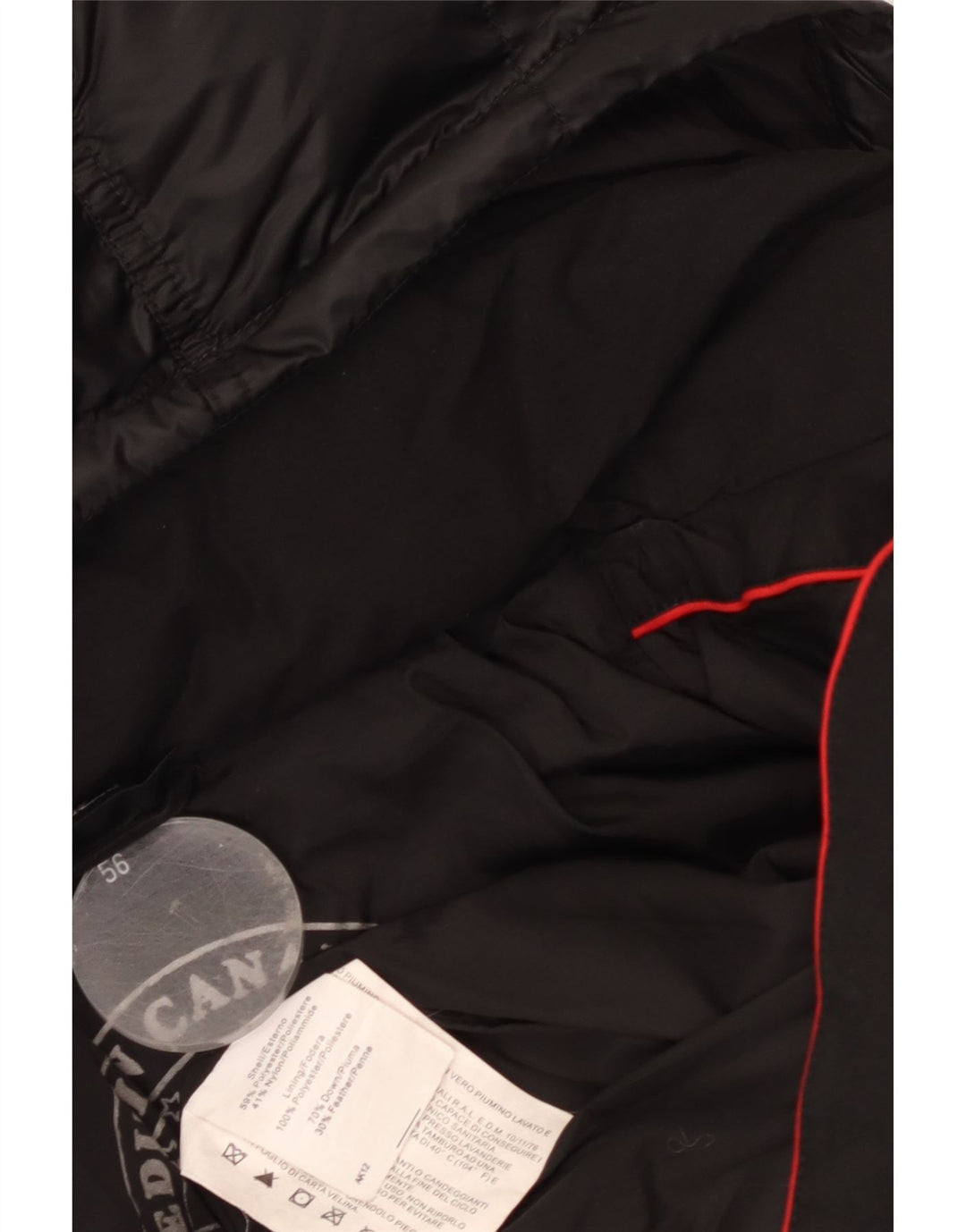 CANADIENS Giacca imbottita con cappuccio da uomo IT 56 3XL Nero Poliestere