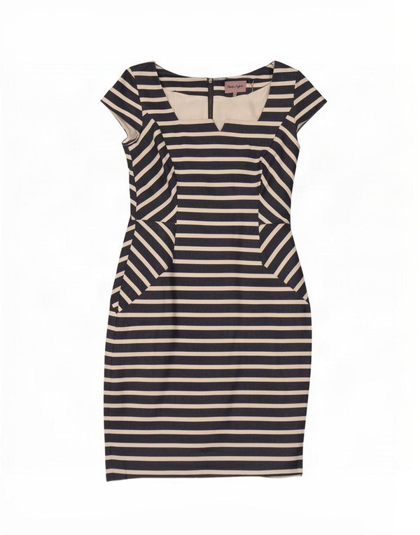 Abito tubino da donna Phase Eight UK 10 Piccolo cotone a righe blu navy