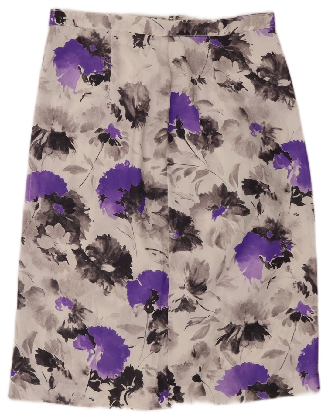 VINTAGE Womens Straight Skirt W30 Medium Grey Floral