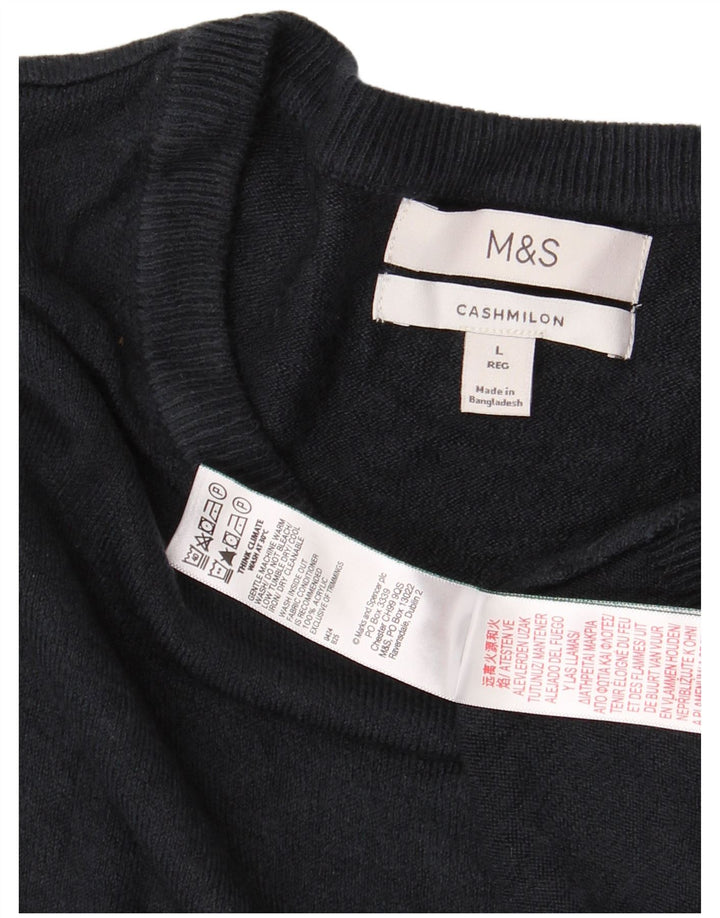 MARKS & SPENCER Maglione girocollo da uomo grande in acrilico blu navy