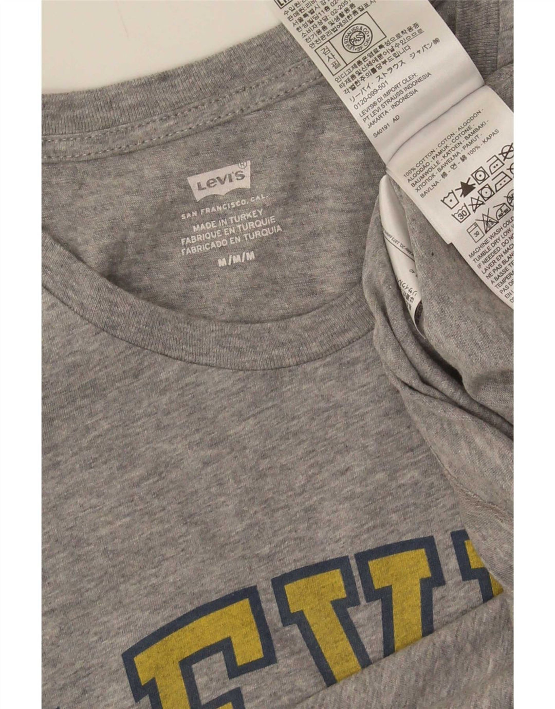 T-shirt grafica da uomo Levi's Top in cotone mélange grigio medio