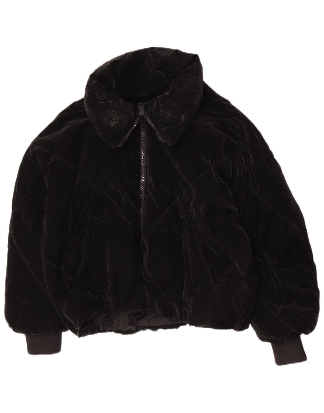 Giacca imbottita oversize da donna Zara UK 10 piccola in poliuretano nero