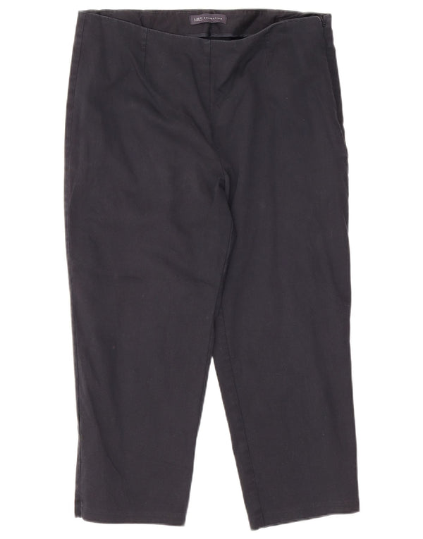 Pantaloni Capri da donna Marks & Spencer UK 14 Large W32 L21 Cotone blu navy