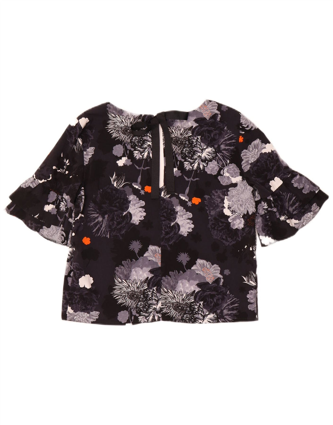 Topshop Camicetta oversize da donna Top UK 6 XS Poliestere floreale nero