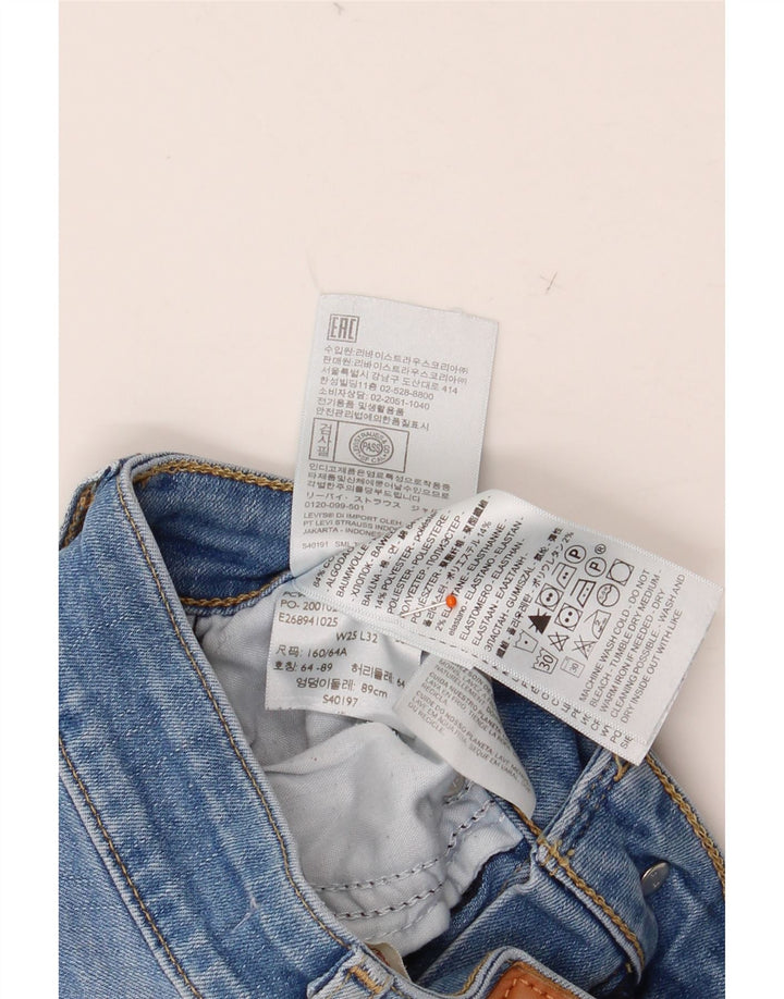 Jeans svasati a vita alta da donna LEVI'S W25 L32 cotone blu