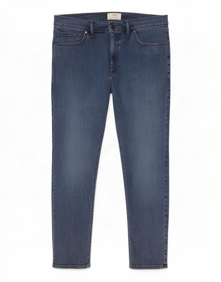Jeans slim da uomo Marks & Spencer W38 L29 cotone blu