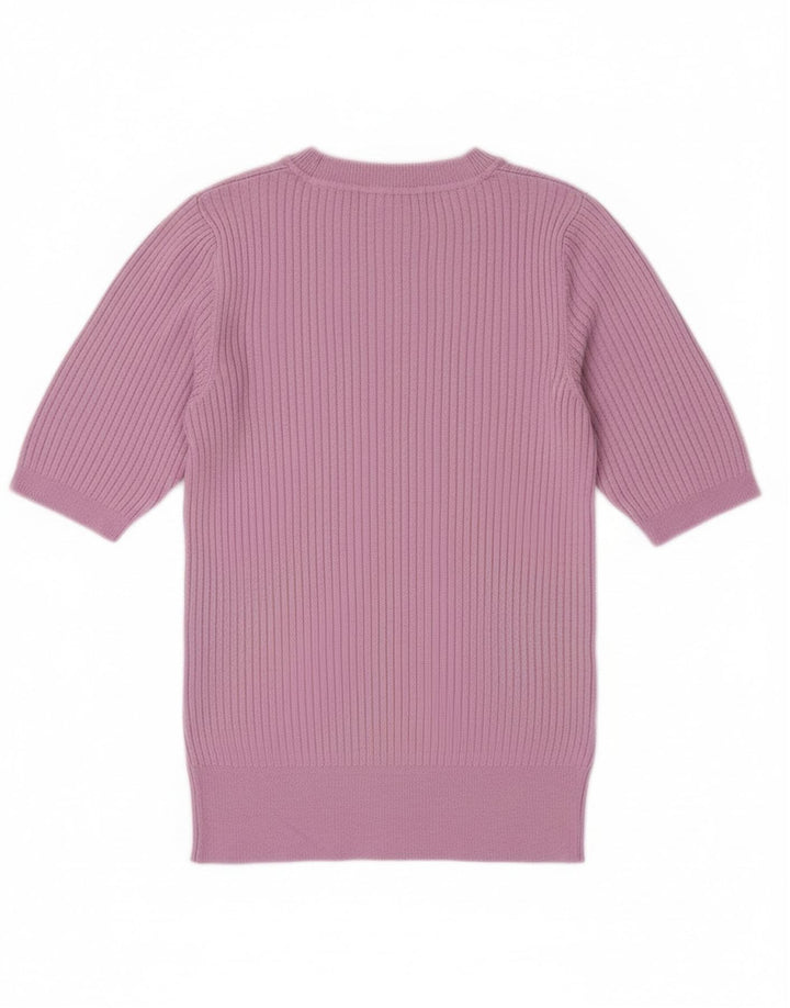 Maglione maglione girocollo da donna Marks & Spencer UK 8 piccolo viola