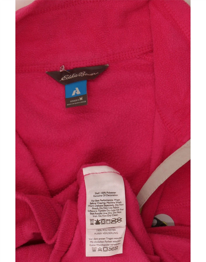 EDDIE BAUER Womens Zip Neck Fleece Jumper UK 12 Medium Pink Polyester Vintage Eddie Bauer and Second-Hand Eddie Bauer from Messina Hembry 