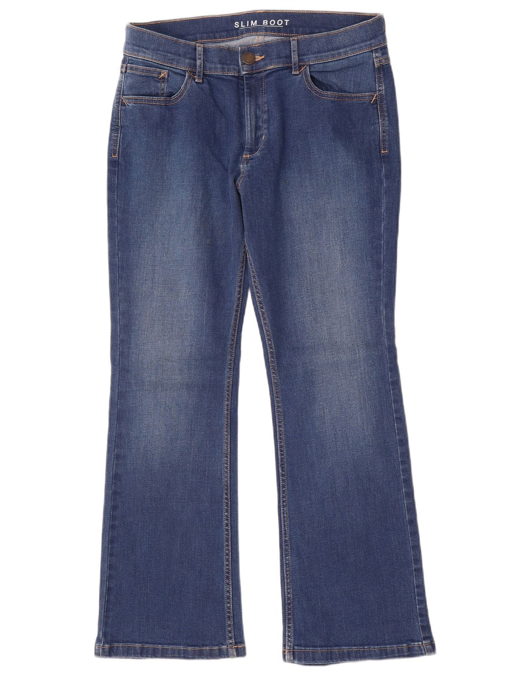 Jeans bootcut slim da donna Marks & Spencer UK 12 medio W30 L28 cotone blu