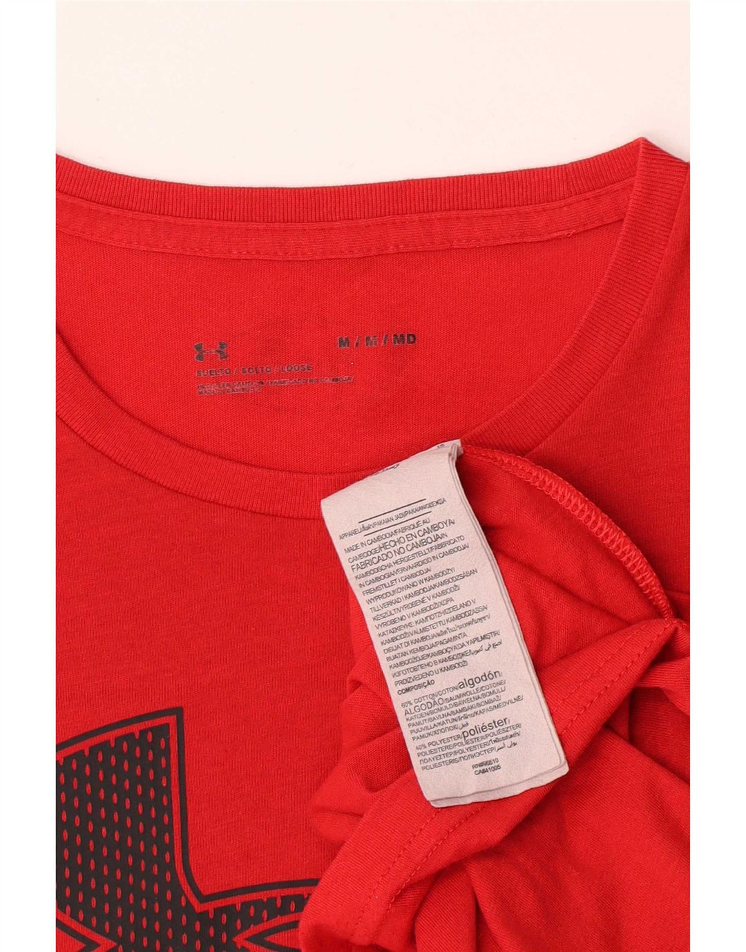 T-shirt grafica da uomo Under Armour Top rosso medio in cotone