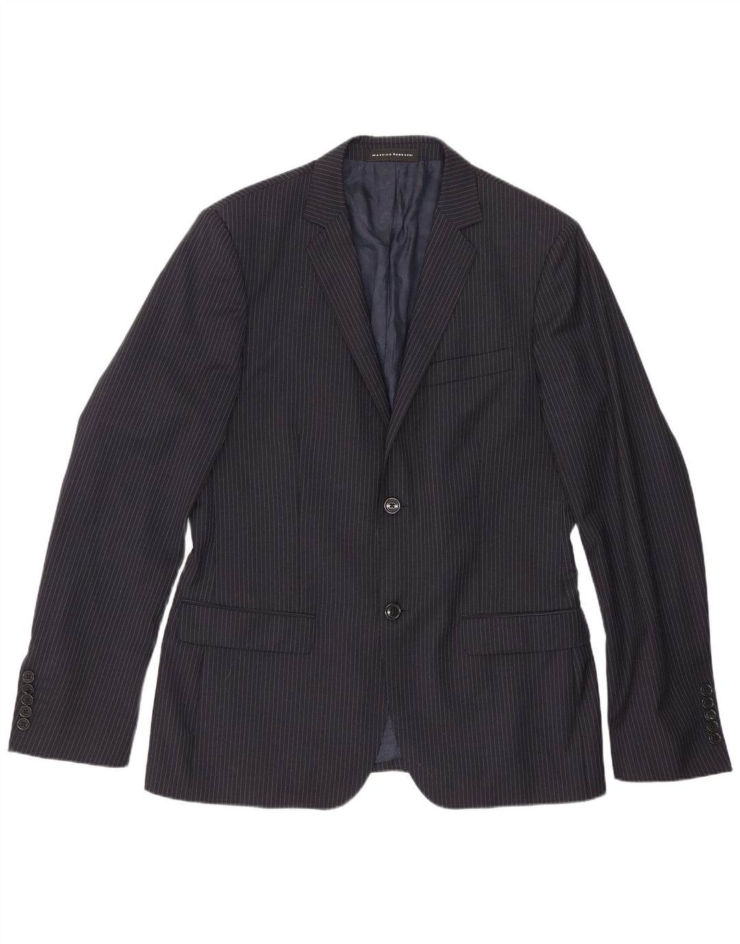 Giacca blazer da uomo a 2 bottoni Massimo Rebecchi UK 38 medio a righe blu navy