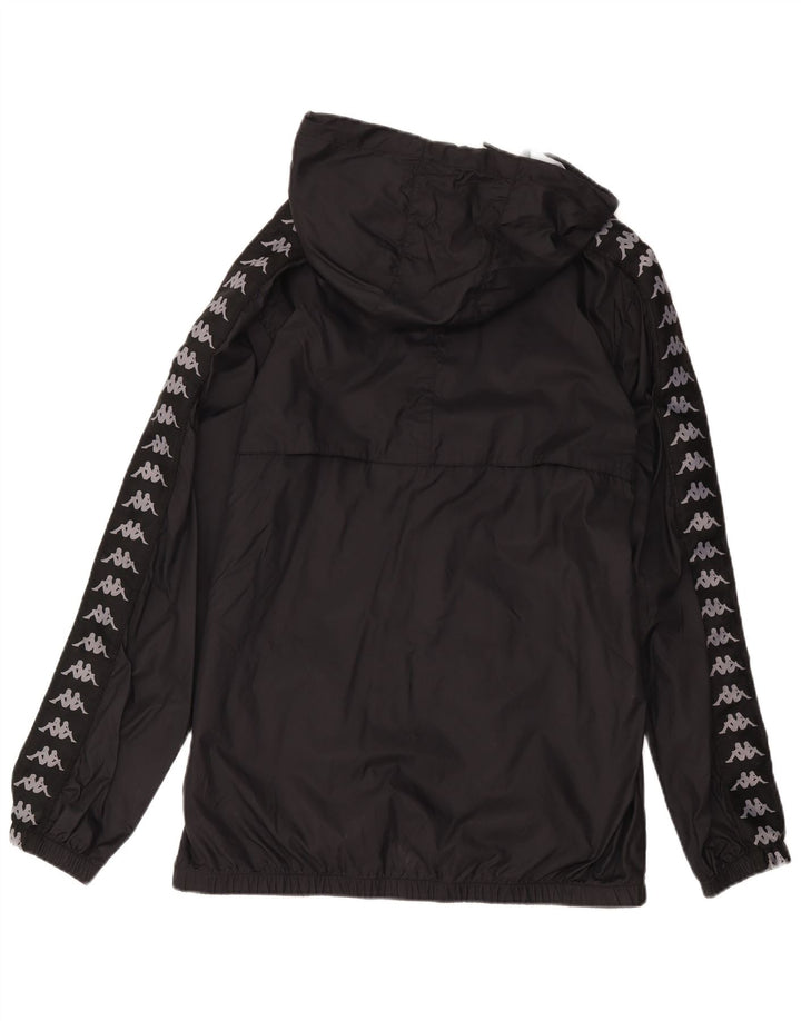 Giacca antipioggia da uomo con cappuccio Kappa UK 42 XL nera in poliammide