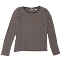 Levi's Top da donna a maniche lunghe UK 14 Cotone gessato grigio medio