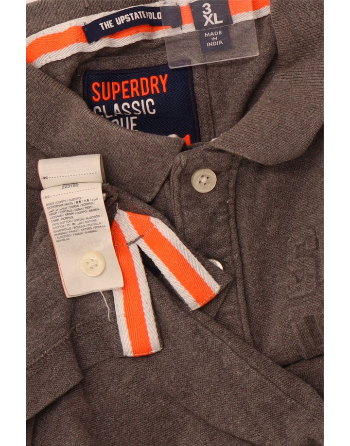 Polo grafica da uomo SUPERDRY 3XL cotone grigio