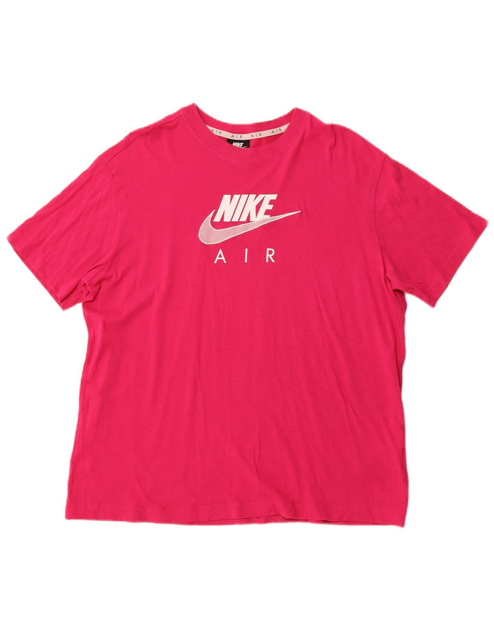 T-shirt NIKE Air Graphic da uomo in cotone rosa medio