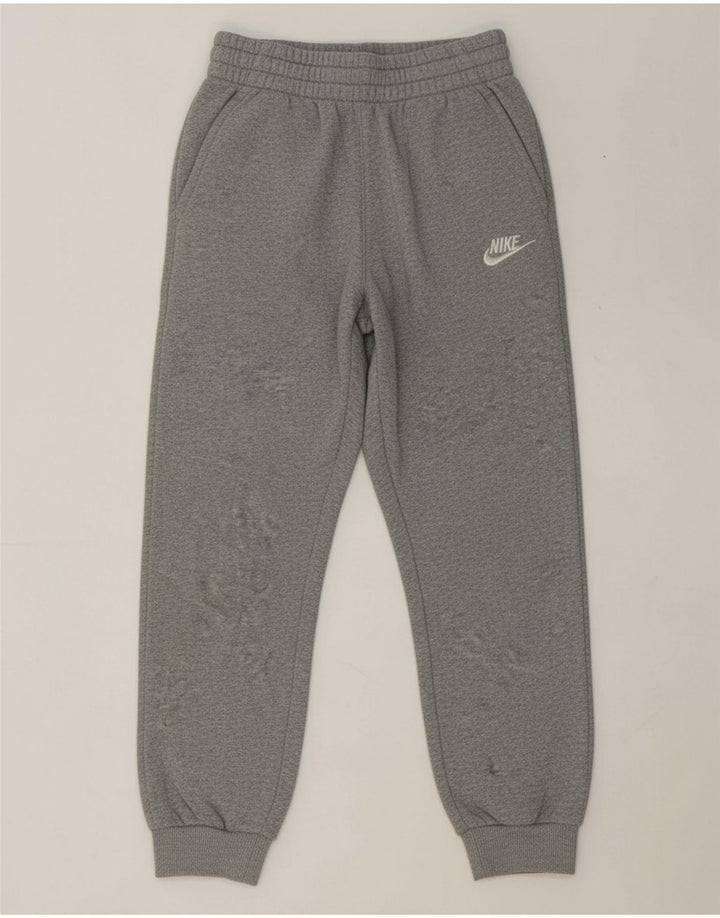 NIKE Boys Tracksuit Trousers Joggers 10-11 Years Medium Grey Cotton