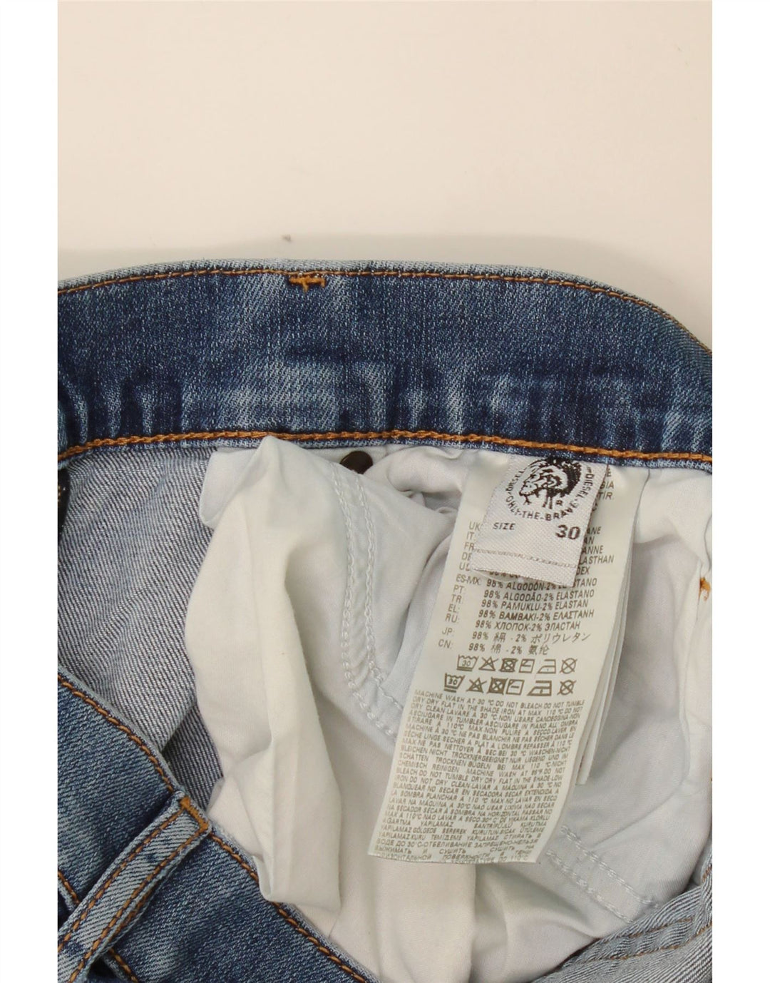 Jeans dritti da donna DIESEL W30 L27 cotone blu