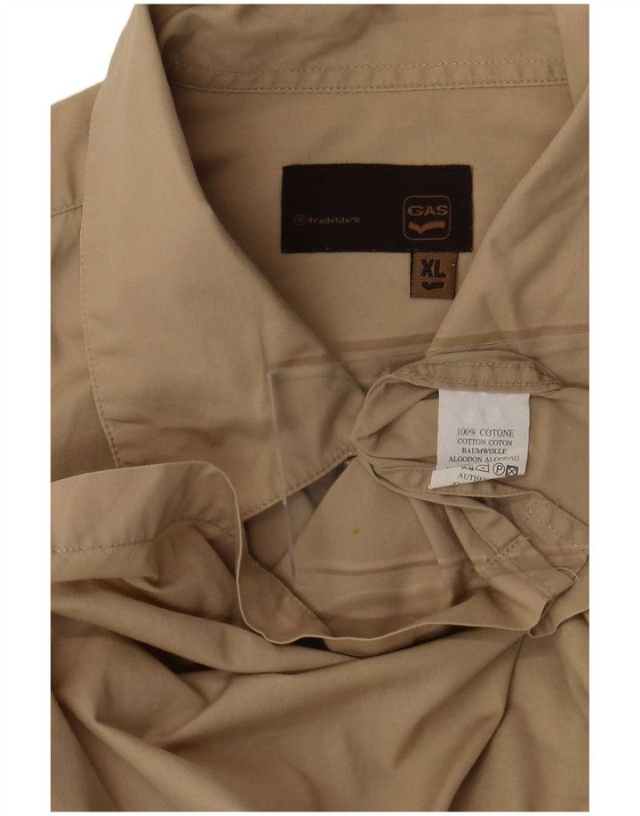 Camicia a maniche corte da uomo Gas XL in cotone beige