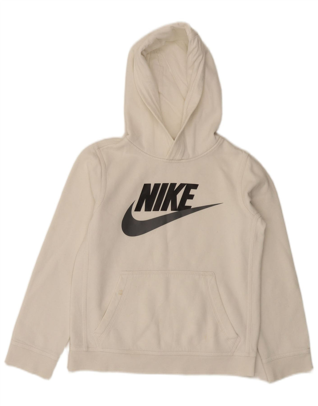 Felpa con cappuccio NIKE da ragazzo con vestibilità grafica standard, 10-11 anni, colore bianco medio