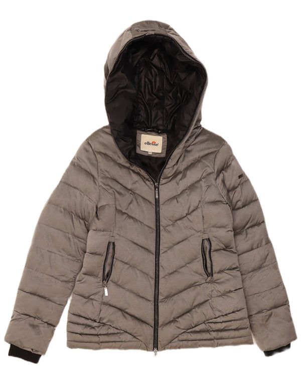 Giacca imbottita con cappuccio da donna Ellesse UK 14 argento medio