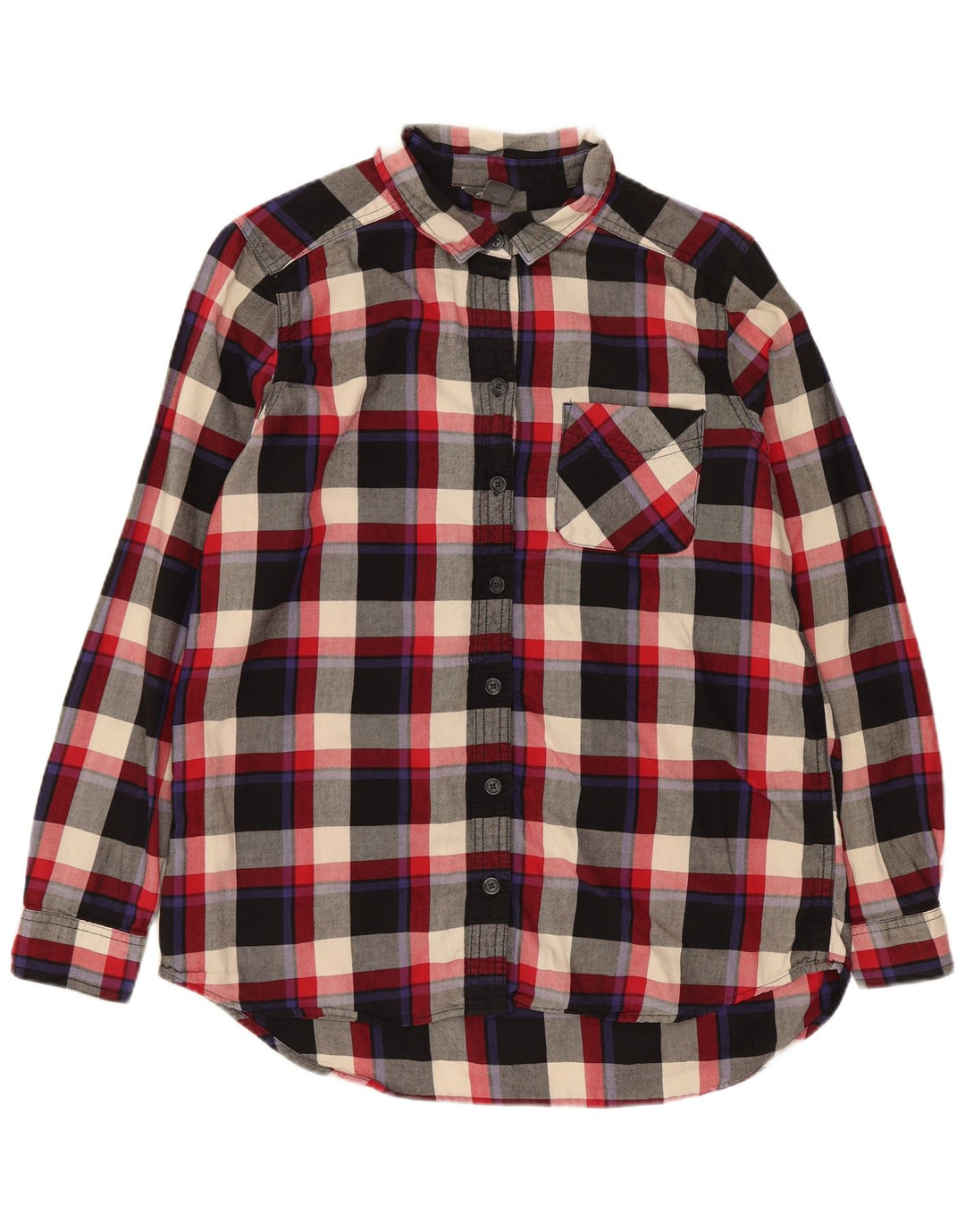 Camicia di flanella da donna EDDIE BAUER UK 14 Cotone scozzese medio multicolore