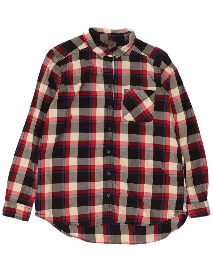Camicia di flanella da donna EDDIE BAUER UK 14 Cotone scozzese medio multicolore