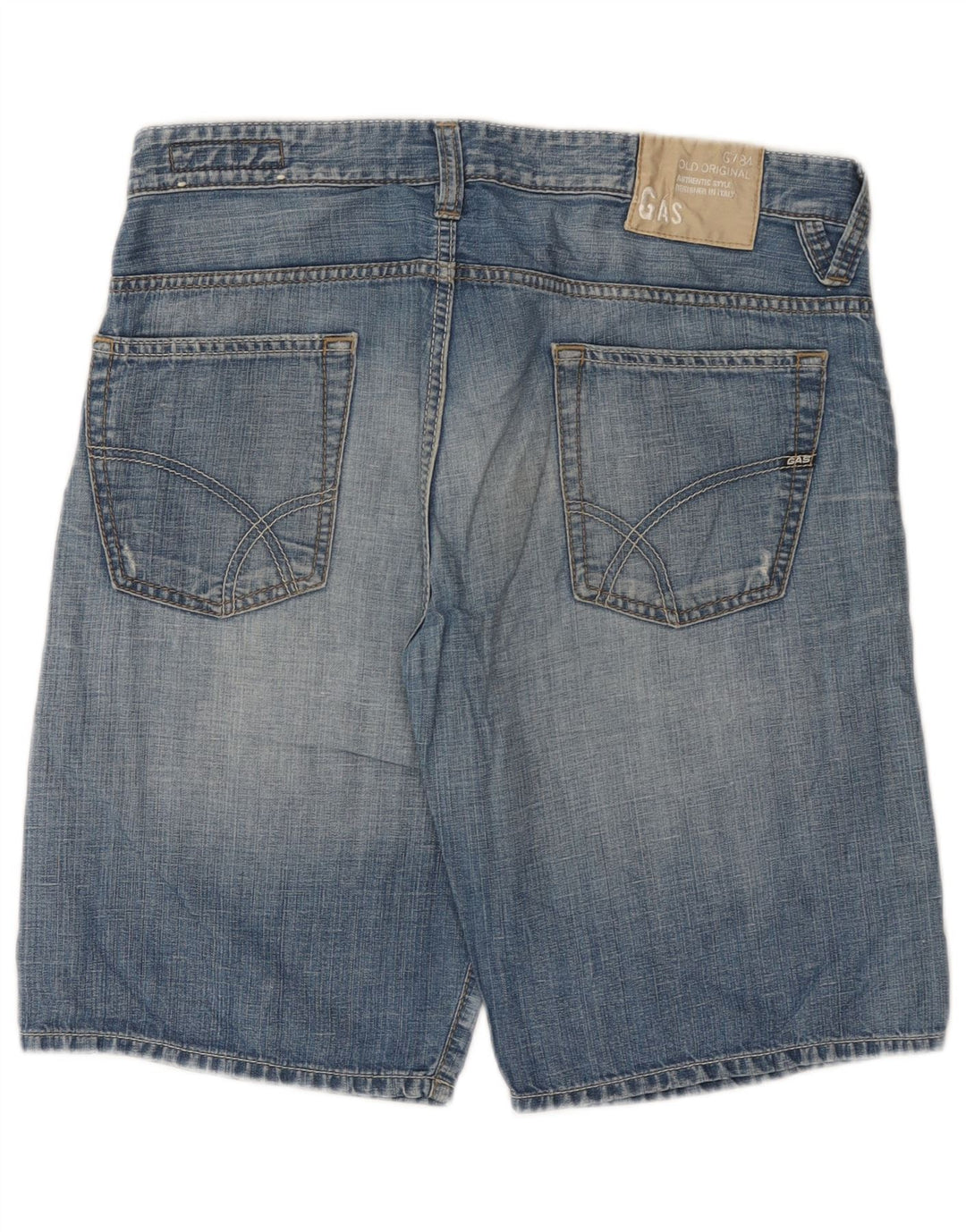 Pantaloncini di jeans da uomo Gas W34 grandi in cotone blu