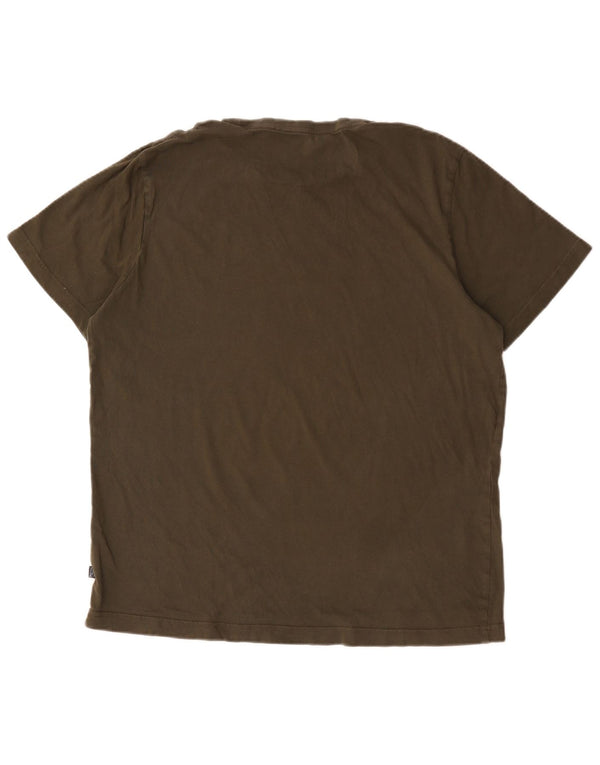 T-shirt grafica da uomo Puma Top XL in cotone kaki