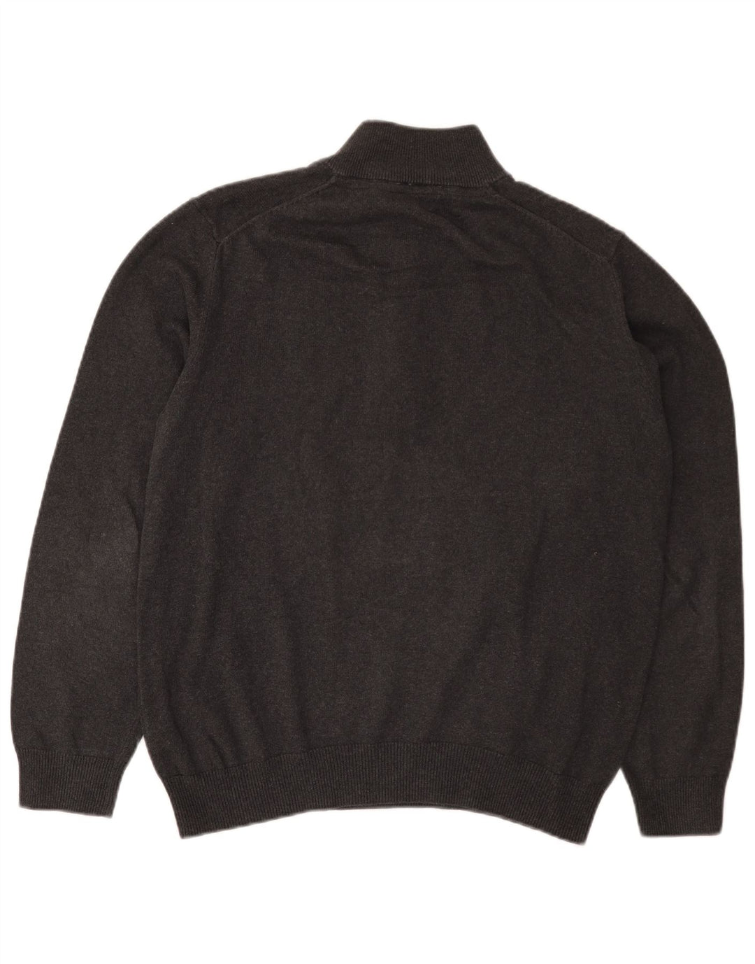 Crew Clothing Maglione da uomo con zip e collo grande in cotone grigio