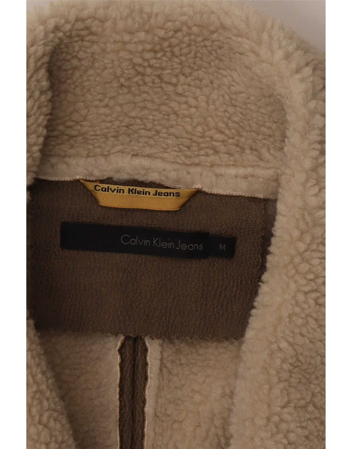 Giacca Sherpa da donna Calvin Klein Jeans UK 14 Poliestere marrone medio