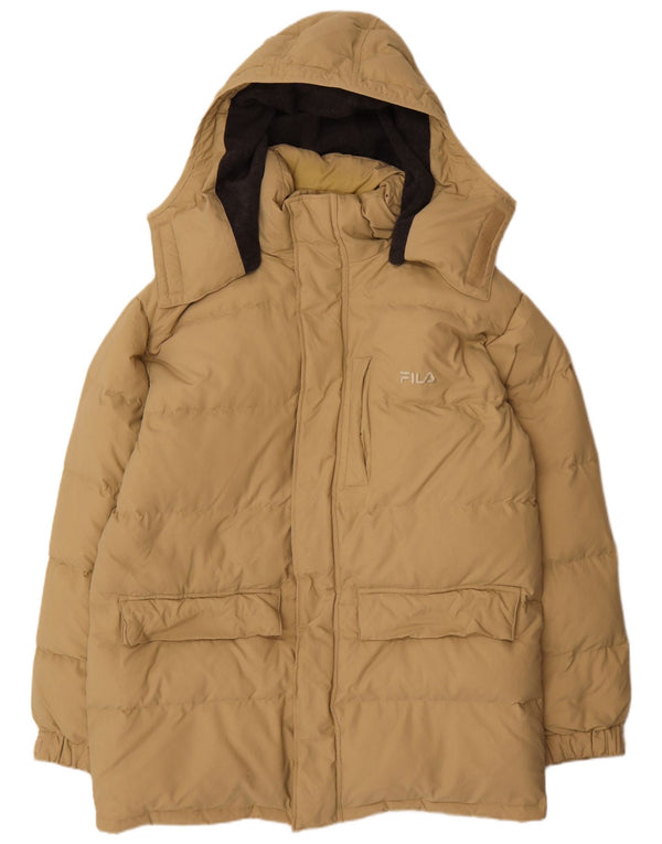 Cappotto imbottito con cappuccio da uomo Fila UK 40 Large Beige in poliammide