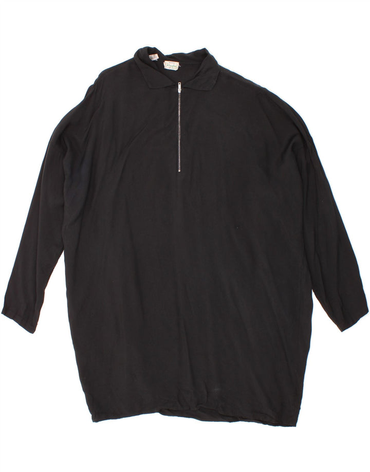 BENETTON Womens Oversized Tunic Dress IT 44 Medium Black Viscose Vintage Benetton and Second-Hand Benetton from Messina Hembry 