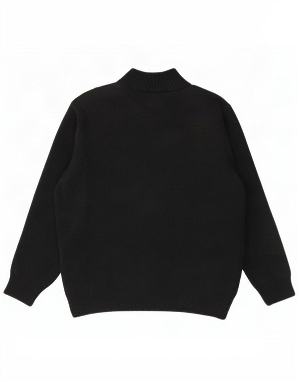 Maglione cardigan con zip da uomo premio Classico acrilico a righe nere medie