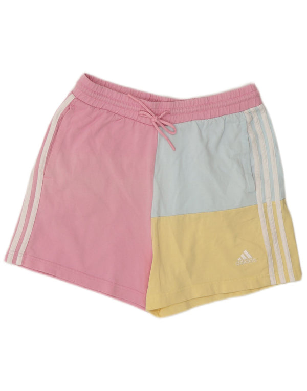 Pantaloncini sportivi Adidas da donna UK 8/10 piccoli in cotone color block multicolore