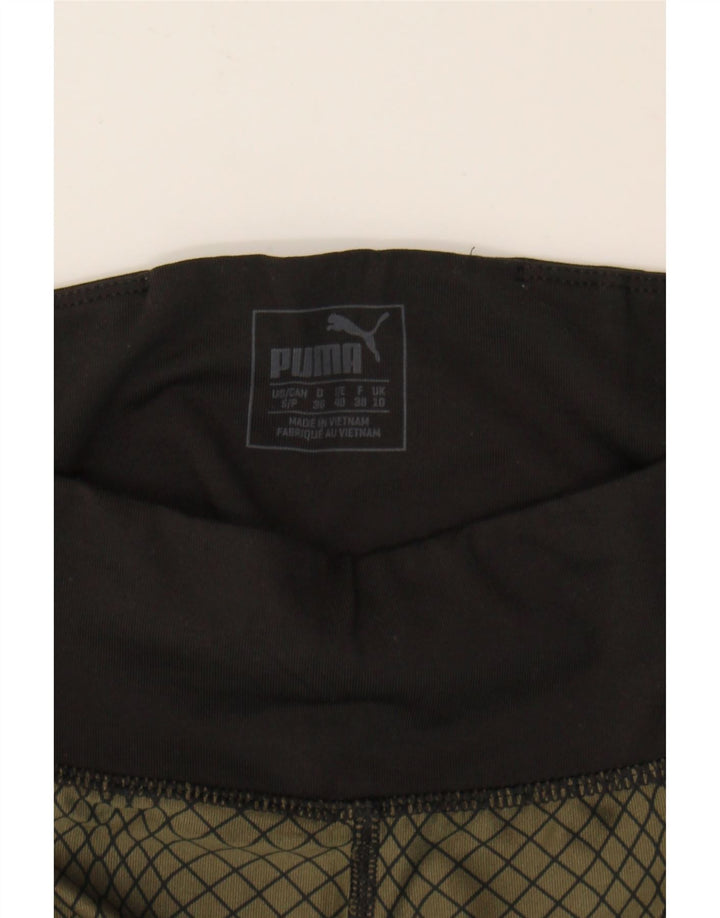 PUMA Womens Leggings UK 10 Small Khaki Check Nylon Vintage Puma and Second-Hand Puma from Messina Hembry 