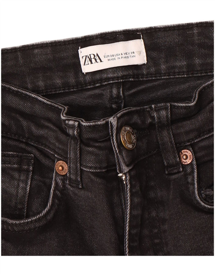 Jeans corti da donna Zara EU 38 piccoli W28 L25 neri