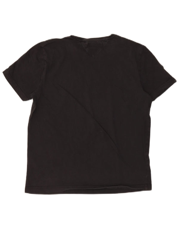 T-shirt grafica da uomo Tommy Hilfiger Top grande in cotone nero