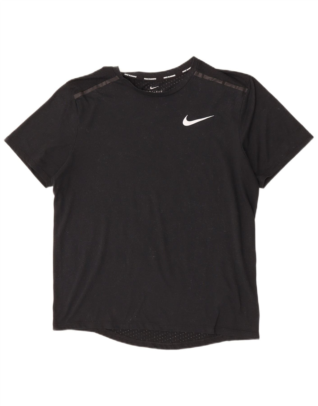 T-shirt Nike da uomo Dri Fit, top in poliestere nero medio