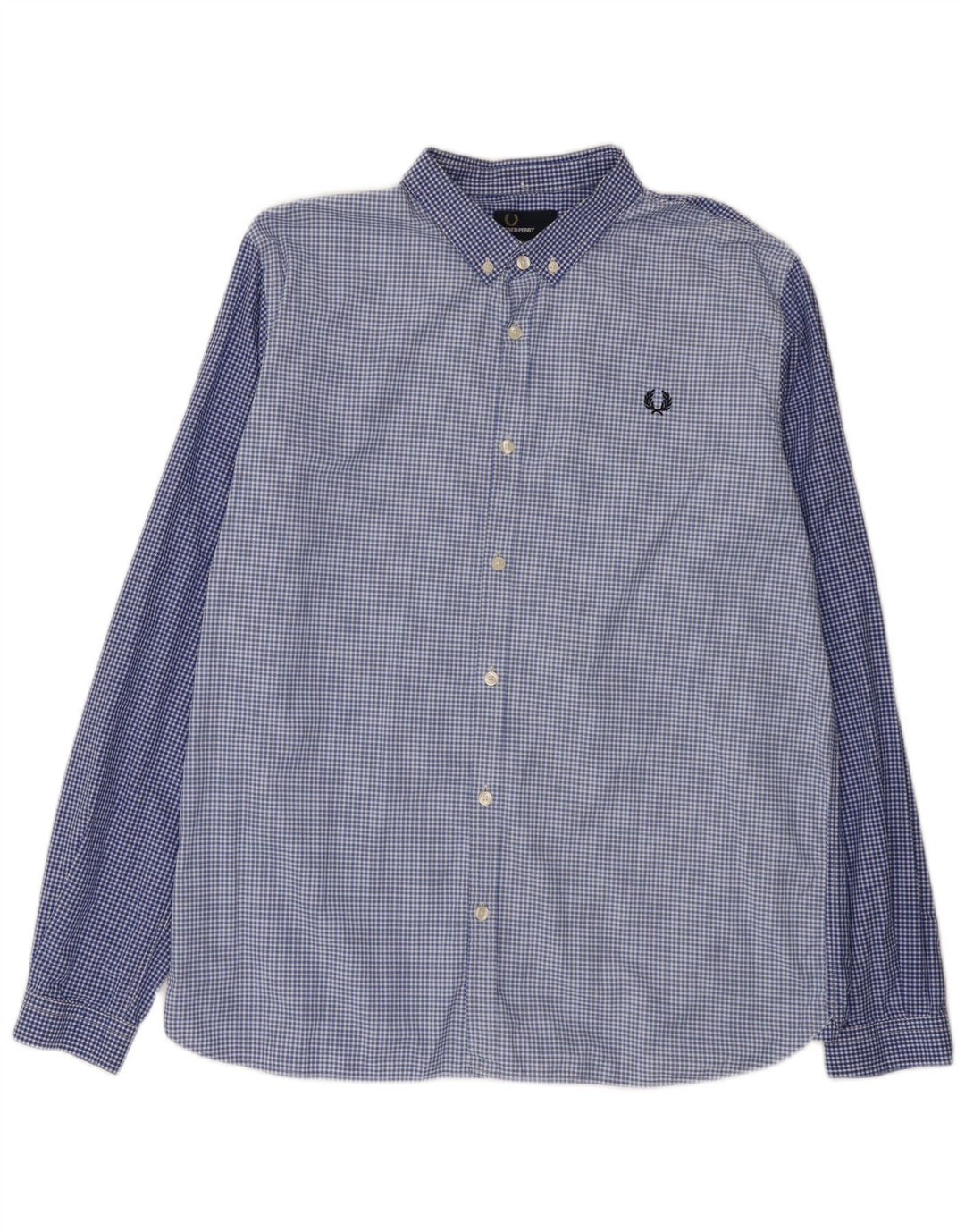 Camicia slim fit da uomo Fred Perry XL in cotone a quadretti blu