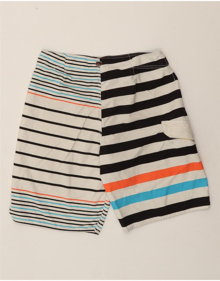 Pantaloncini da bagno da uomo QUIKSILVER a righe bianche medie